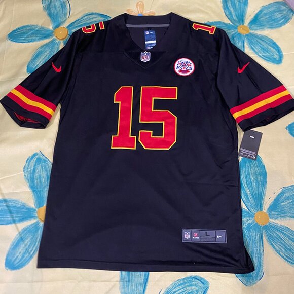 Nike Kansas City Chiefs Mahomes #15 Black NFL Jersey - Picture 1 of 7